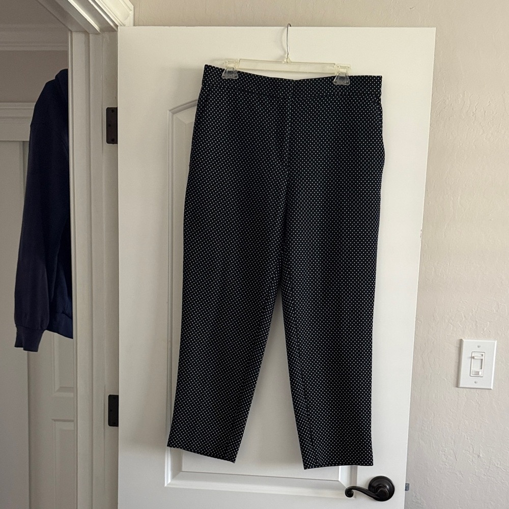 Ann Taylor Black Polka Dot Cropped Pants